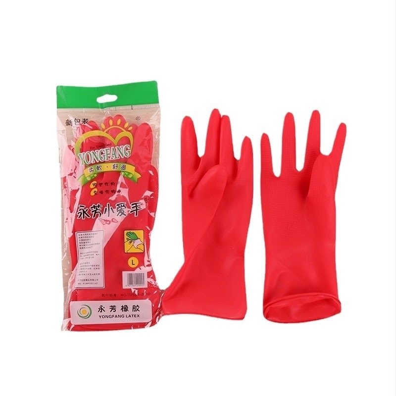 Srednje veličine latex rukavice za pranje posuđa, vodootporne, kućna upotreba, duljina 32 cm, s laganom podstavom