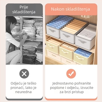 Sklopiva kutija od tkanine za odlaganje odjeće – višeslojni organizator za hlače i odjeću, može se slagati, Zaštita od prašine