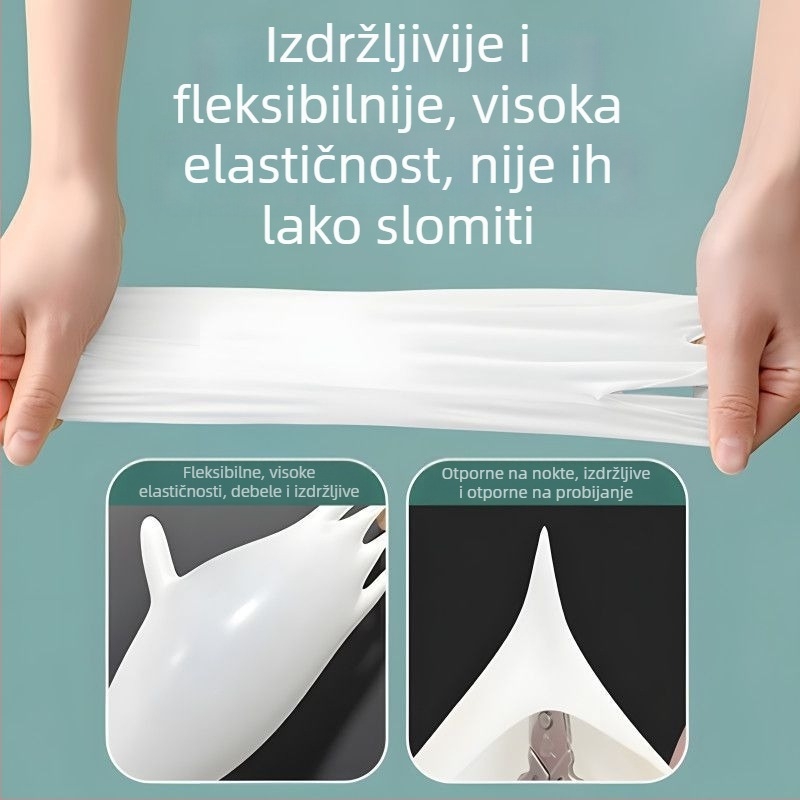 Jednokratne rukavice od lateksa, debele i izdržljive, za catering, rukovanje hranom, kućanske poslove i pranje suđa