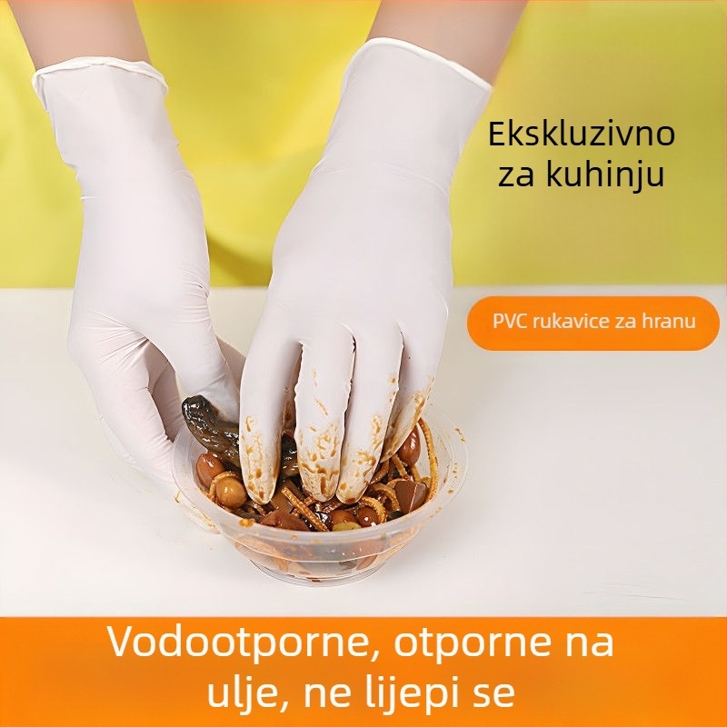 Jednokratne rukavice od lateksa, debele i izdržljive, za catering, rukovanje hranom, kućanske poslove i pranje suđa