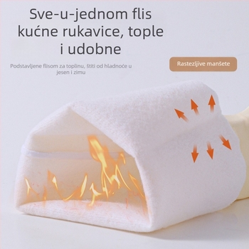Jednobojne PVC rukavice s fleecem za pranje suđa i kućno čišćenje, zimske vodootporne rukavice