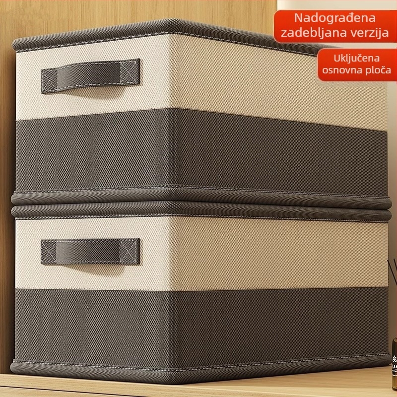 Sklopiva kutija za odlaganje deke i odjeće s pregradama, prašini otporan organizator od netkanog materijala za spavaću sobu ili garderobu