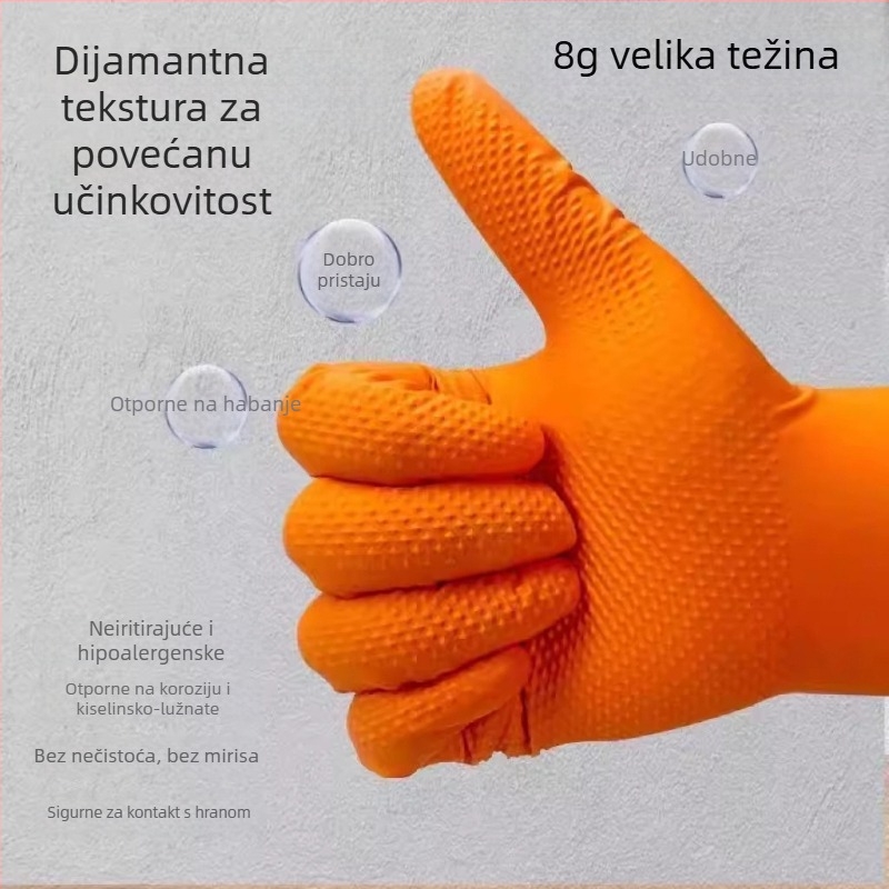Nitrilne rukavice s dijamantnim uzorkom i ribljim ljuskastim uzorkom, visoka elastičnost, vodootporne kućanske rukavice, otporne na kiseline i lužine, otporne na habanje