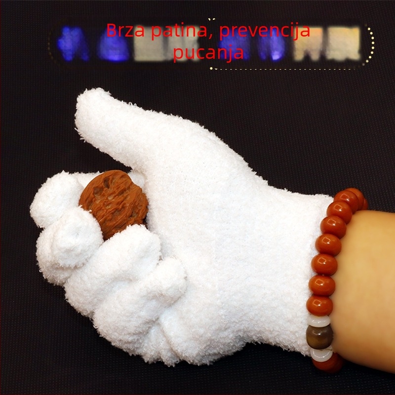 Rukavice za čišćenje od coral fleece, kratkih dlačica, za kućanske poslove i hobije, poliester, 21 cm, jednobojne
