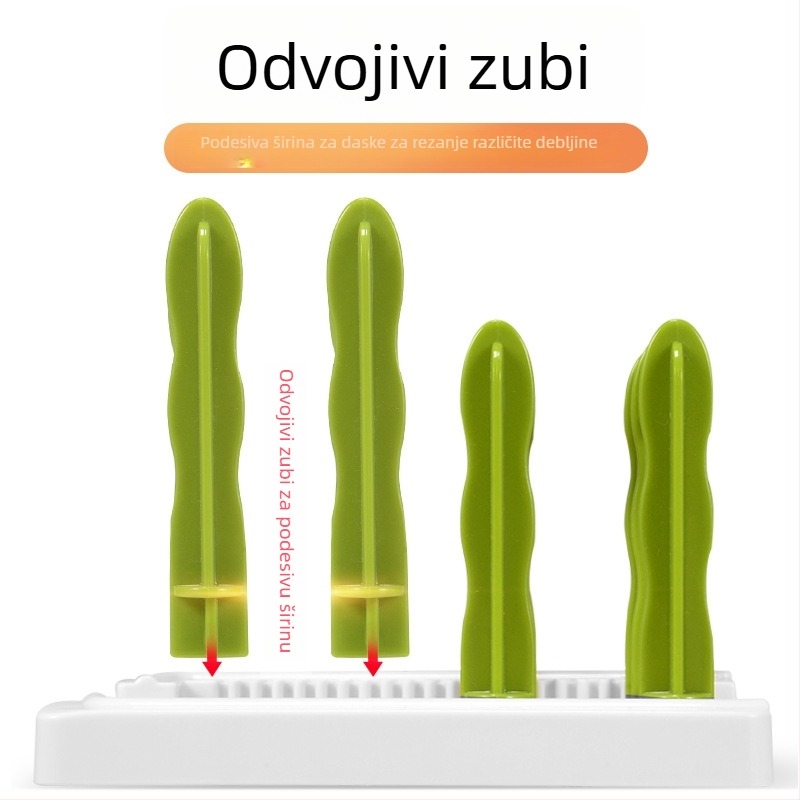 Modularni kuhinjski stalak s uklonjivim i prilagodljivim komponentama: držač noževa, držač dasaka za rezanje, držač poklopaca i odvodna polica; mogućnost ispisa logotipa