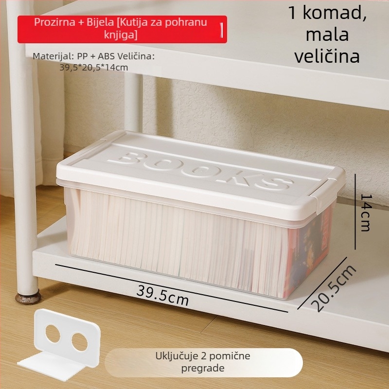 Kutija za knjige s poklopcem – organizator u stilu ormarića za knjige, grickalice i igračke