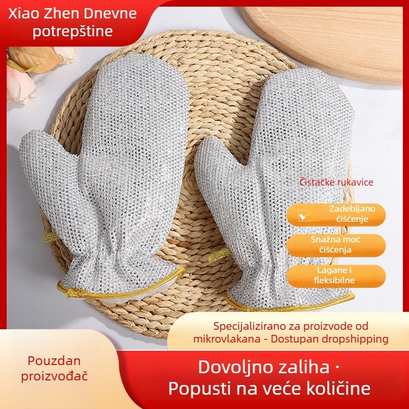 Dvostranske rukavice za pranje posuđa od bambusovih vlakana, vodootporne, otporne na masnoće, kuhinjsko čišćenje