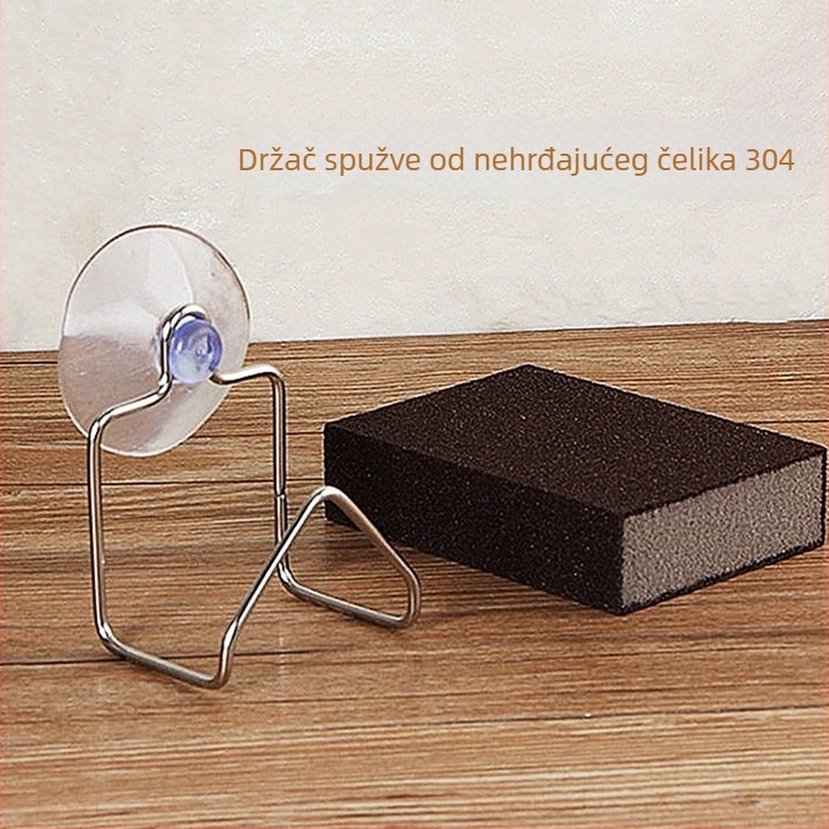 Držač za sunđer od nehrđajućeg čelika 304, zidni, bez bušenja, kuhinjska pohrana