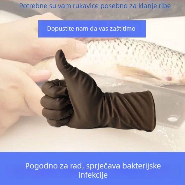 Jednokratne latex rukavice za rukovanje ribama, vodootporne, visokoelastične, protuklizne, ultra tanke, produženi manšet
