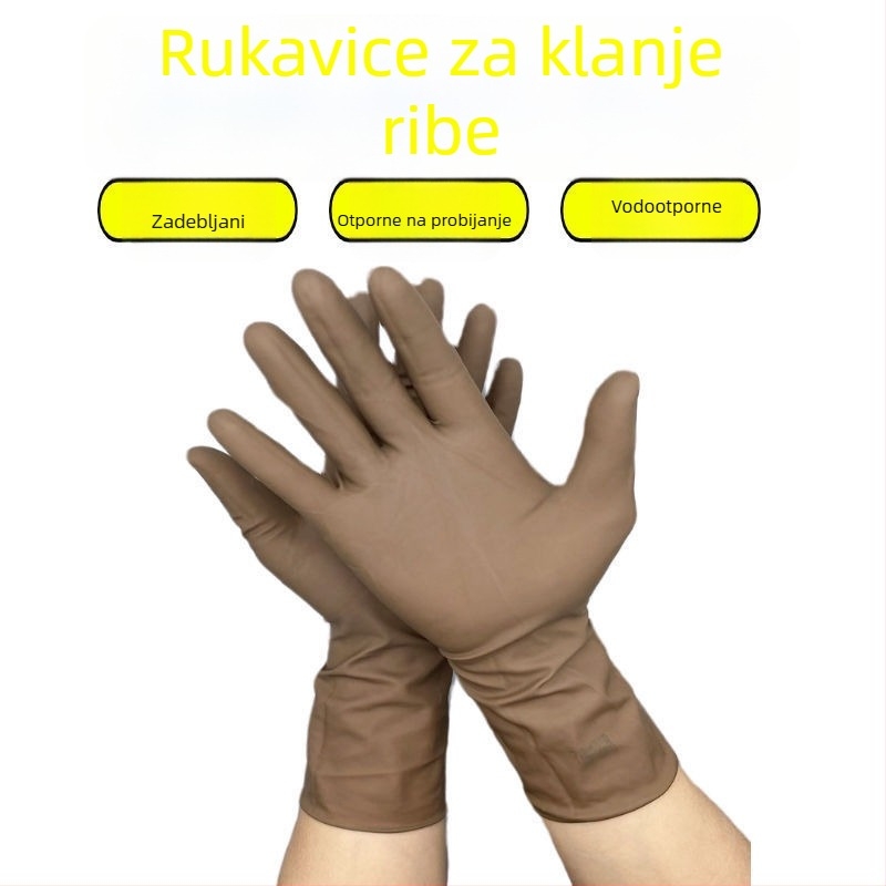 Jednokratne latex rukavice za rukovanje ribama, vodootporne, visokoelastične, protuklizne, ultra tanke, produženi manšet