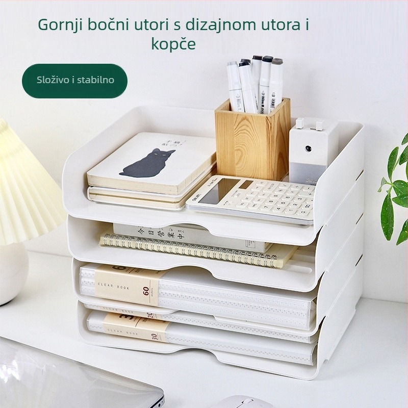 A4 kutija za pohranu papira – višeslojna, stohirajući stolni organizator za dom i ured