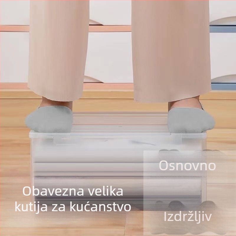 Višefunkcionalna prozirna kutija za pohranu odjeće, igračaka i sitnica — ojačana, ekstra veliki kapacitet za odjeću i knjige