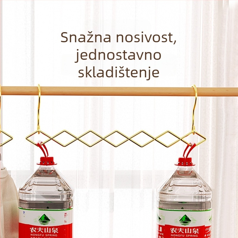 Vješalica od nehrđajućeg čelika, višefunkcionalna i sklopiva, vješalica za garderobu s 7 rupa, za studentski dom i dom