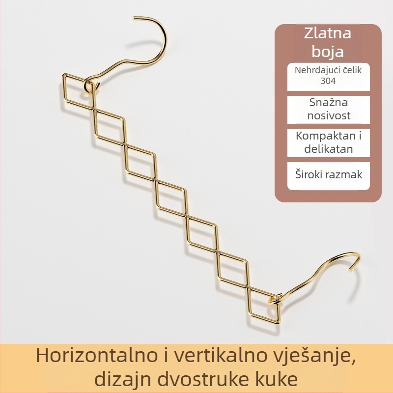 Vješalica od nehrđajućeg čelika, višefunkcionalna i sklopiva, vješalica za garderobu s 7 rupa, za studentski dom i dom