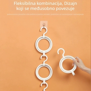Višenamjenski okrugli držač za šešire i šalove, montaža bez bušenja