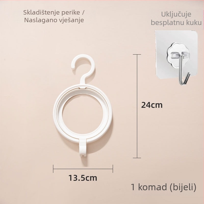 Višenamjenski okrugli držač za šešire i šalove, montaža bez bušenja