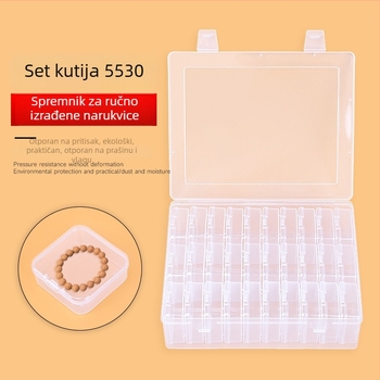 5530 Prozirna plastična kutija za pohranu s poklopcem, velika kapaciteta, organizator za nakit i perle