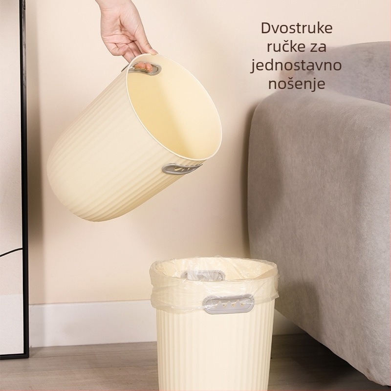 Minimalistička plastična kanta za otpad za dom – 7 L, pogodna za kuhinju, dnevni boravak, spavaću sobu i kupaonicu, velik kapacitet, kreativan dizajn