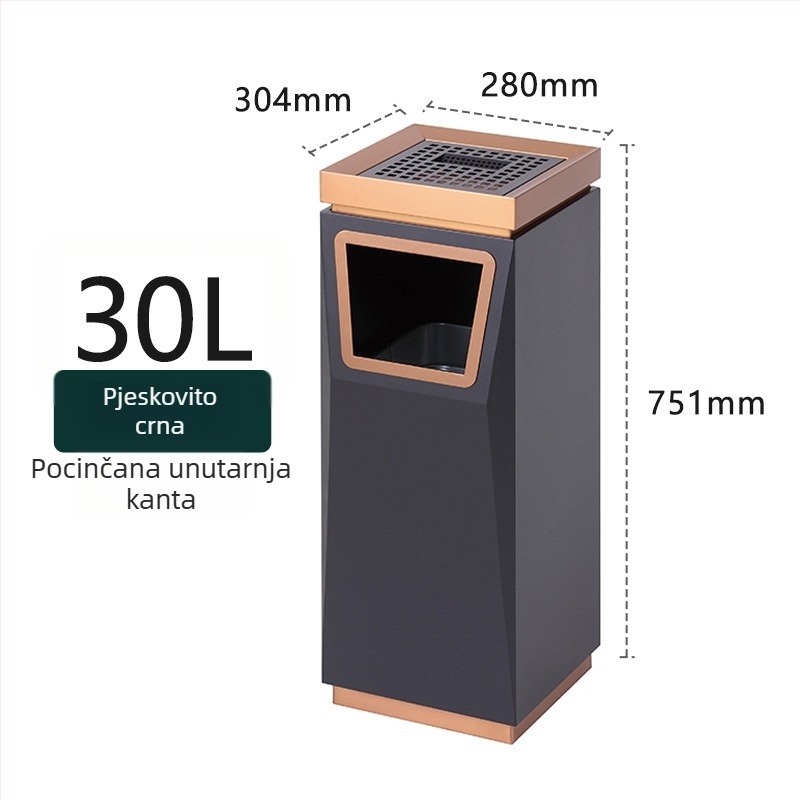 Premium stalak za pepeljaru i vanjski spremnik za smeće od nehrđajućeg čelika, komercijalna upotreba