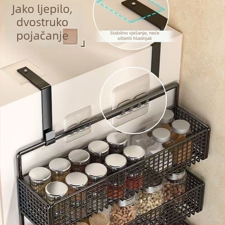 Šesterostruki bočni regal hladnjaka za pohranu vrećica i začina