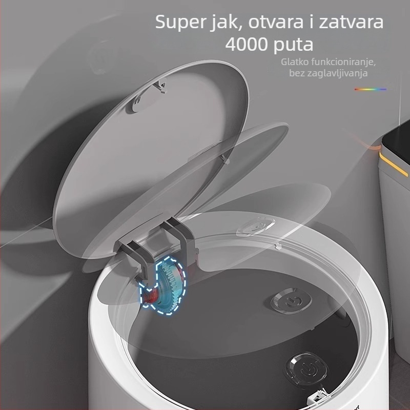 Koš za otpatke cilindričnog oblika s poklopcem, velik kapacitet, za dnevni boravak, kupaonicu i spavaću sobu