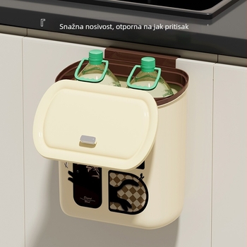 Zidni koš za smeće u retro stilu, kućni luksuzni dizajn, 9L skladištenje kuhinjskog otpada, jednostavan pristup