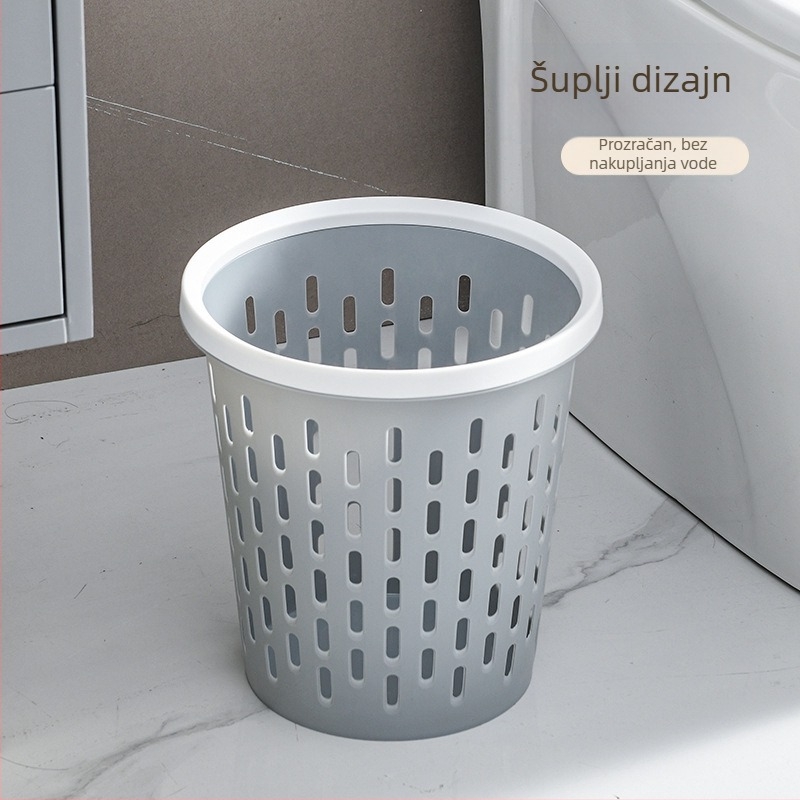 Kružni koš za smeće s perforiranim dizajnom, bez poklopca, plastični, za kućnu upotrebu (8 L)