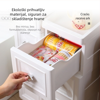 Plastični uski ormar za pohranu sa ladicama, 4 razine, za kupaonicu i kuhinju