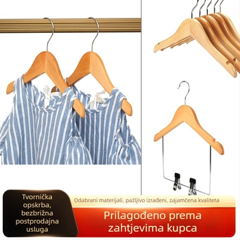 Drvena dječja vješalica s držačem za hlače i organizatorom garderobe