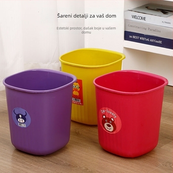 Kućni kvadratni plastični koš za smeće, bez poklopca, 5 L, ojačan dizajn
