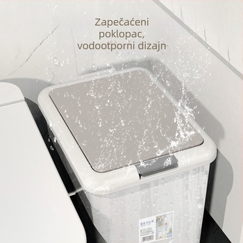 Pedalna kanta s poklopcem, 12 L, dugi cilindrični oblik, kuhinja, kupaonica i ured
