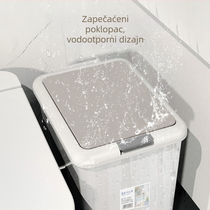 Pedalna kanta s poklopcem, 12 L, dugi cilindrični oblik, kuhinja, kupaonica i ured