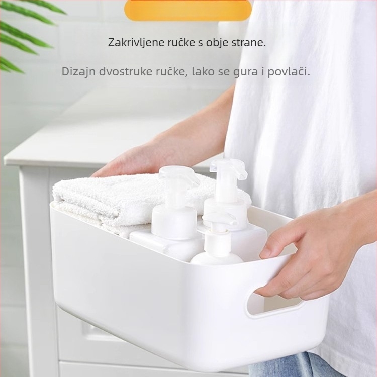 Stolna kutija za pohranu kozmetike, grickalica i ostalih stvari, plastična kutija velikog kapaciteta