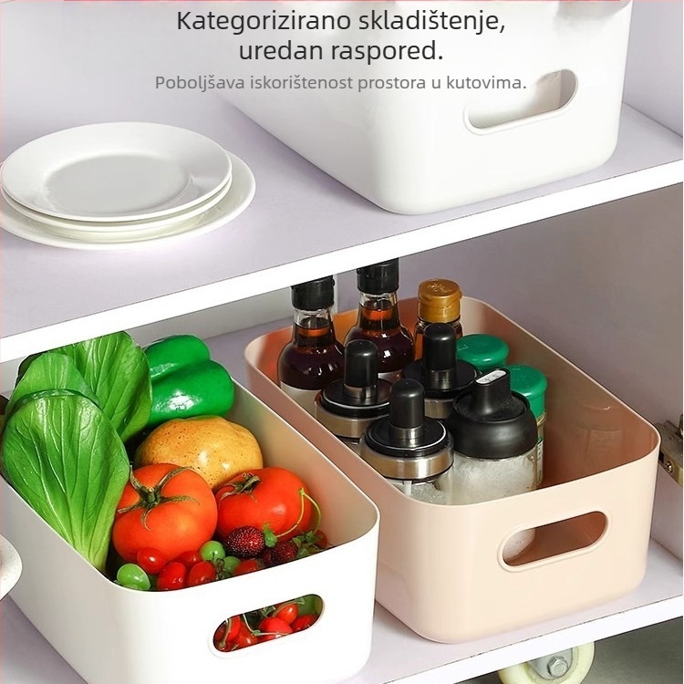 Stolna kutija za pohranu kozmetike, grickalica i ostalih stvari, plastična kutija velikog kapaciteta
