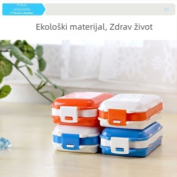 Prijenosna kutija za lijekove s 8 pretinaca za tjedno putovanje, s jednim poklopcem, kompaktan organizator za tablete i kapsule