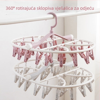 Kompaktno sklopiva sušilica za rublje s višestrukim klipsama, držač za čarape i vješalica za donje rublje