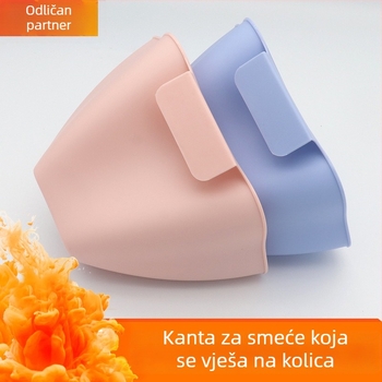 Viseći otpadni koš za kozmetički kolica, cilindrična plastična kanta