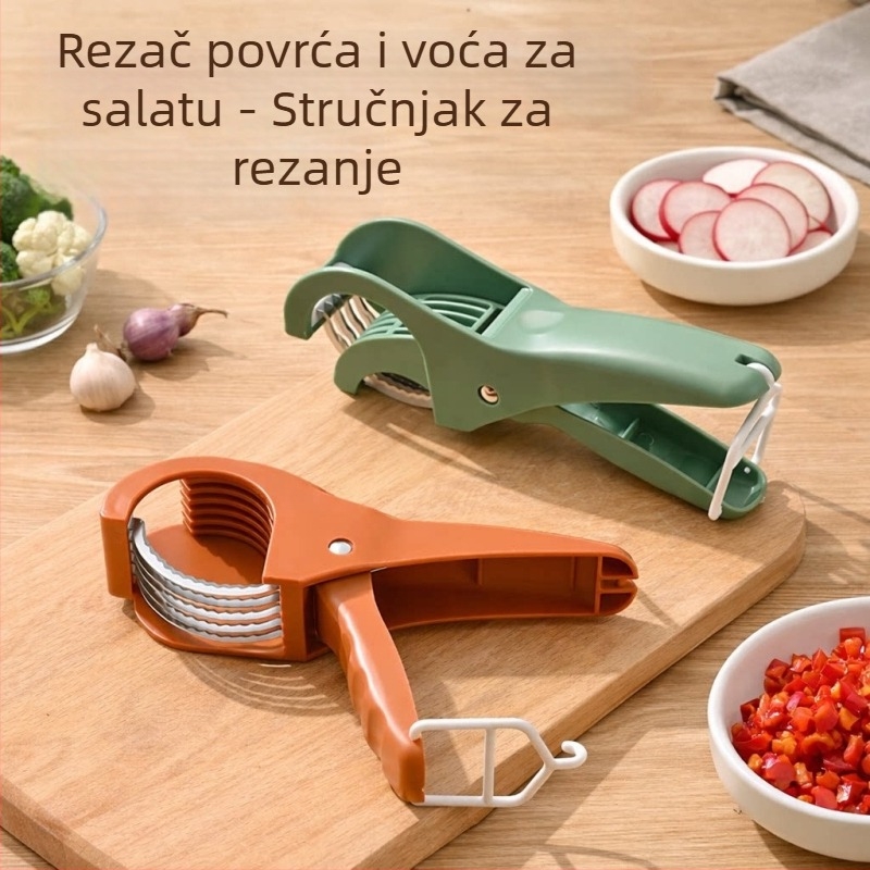 Višenamjenski plastični rezač za povrće i voće, za rezanje krastavaca, voća i luka