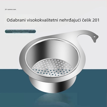 Koš za odvodnjavanje od nehrđajućeg čelika u obliku labuda za sudoper, viseći stalak za odvodnjavanje, odvajanje mokro-sucho, filtr za pranje povrća