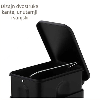 5L kanta za smeće s poklopcem, kvadratnog oblika, pedalno otvaranje, za kućnu i uredsku upotrebu, tiho