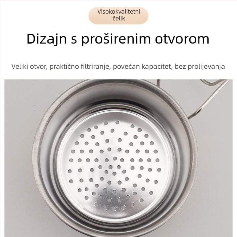Nerđajući čelični košarica za odvod kuhinje s podjelom na suhu i mokru, kukice i filtar za ostatke hrane