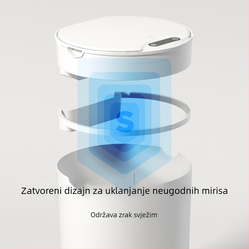 Inteligentni okrugli kanta za smeće s induktivnim senzorom, 13-17 L, za kuću: kupaonica, kuhinja, dnevni boravak, spavaća soba
