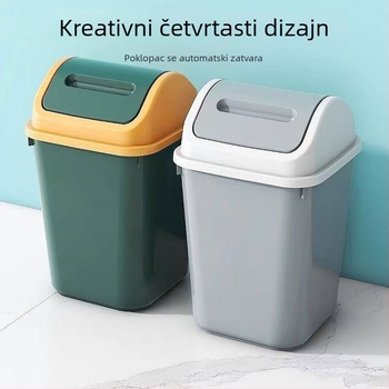 Kućni kanta za otpad s poklopcem, velika zapremina, moderan dizajn, pogodna za dnevni boravak, kupaonu, kuhinju i spavaću sobu, s pokretnim poklopcem i sustavom protiv mirisa