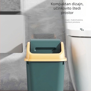 Kućni kanta za otpad s poklopcem, velika zapremina, moderan dizajn, pogodna za dnevni boravak, kupaonu, kuhinju i spavaću sobu, s pokretnim poklopcem i sustavom protiv mirisa