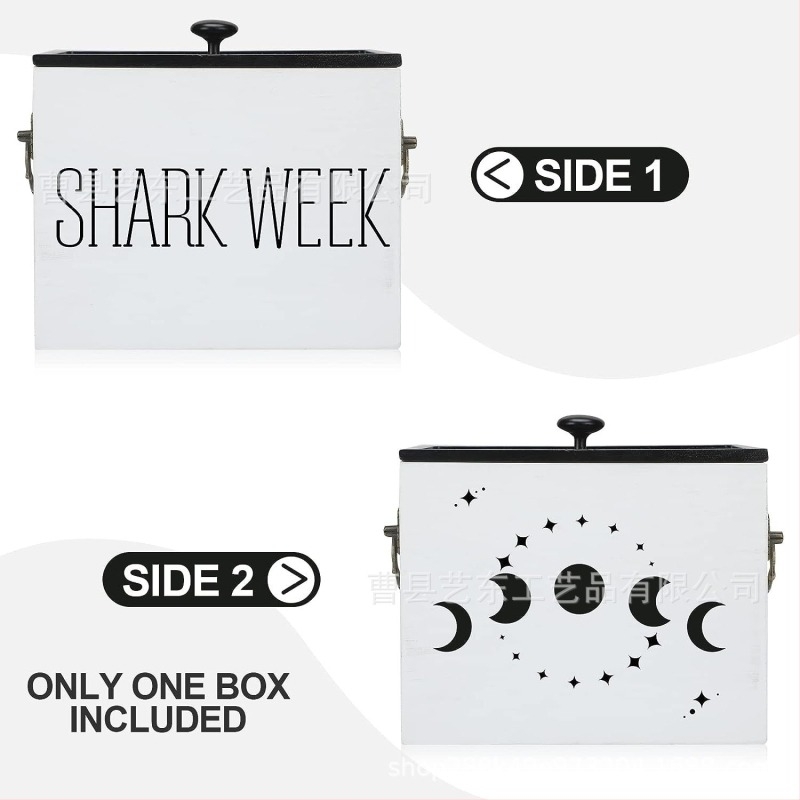 Drvena kutija za kupaonicu s poklopcem za pohranu tampona, štapića od pamuka i maramica – višenamjenski stolni organizator, 22 cm x 14 cm x 14 cm