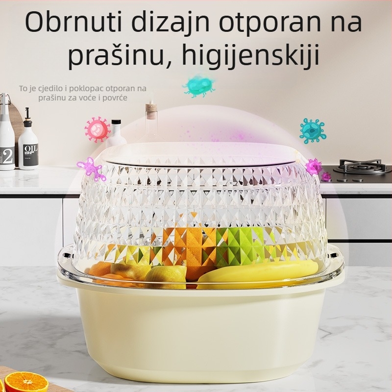 Višefunkcionalna dvostruka kuhinjska košara za odvod i pranje povrća te skladištenje voća