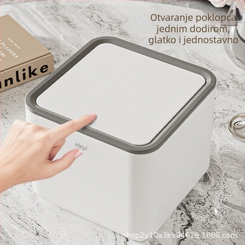Kutija za pohranu za kućni ured na radnom stolu s poklopcem na pritiskanje, mini slatka stolna košara za smeće u dnevnoj sobi