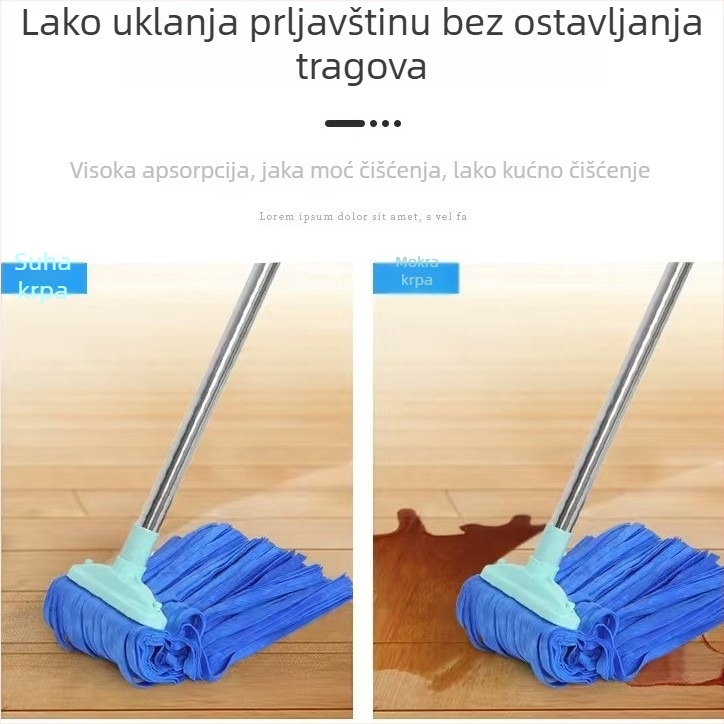 Mop za podove od jelenske kože sa velurom — bez tragova vode, bez dlačica, visoka apsorpcija