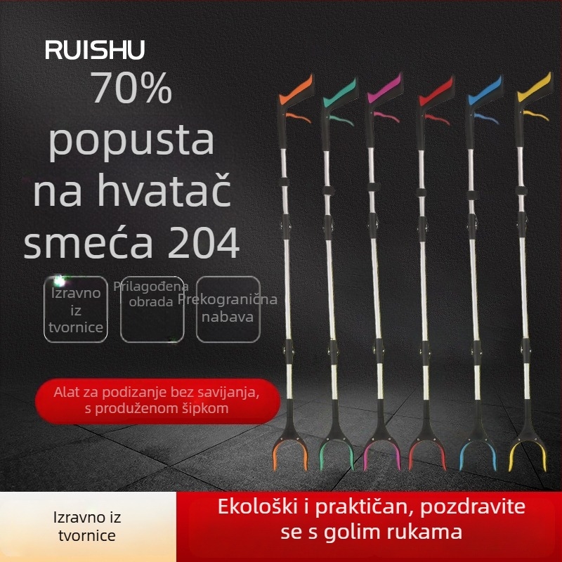 Sklopivi klip za otpad od aluminijske legure s produljenom ručkom za čišćenje