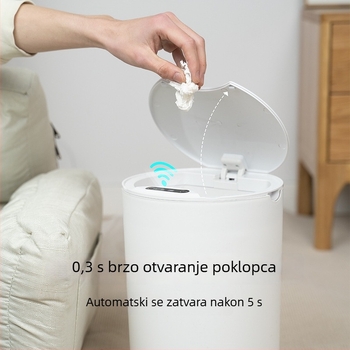 18-25 L pametni koš s automatskim senzorom otvaranja poklopca, za dnevni boravak, kuhinju, spavaću sobu i kupaonu; četvrtasti plastični spremnik s višezonskim razvrstavanjem otpada